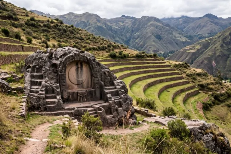 Roca tallada de Quillarumiyoc, la Piedra de la Luna, cerca de Cusco