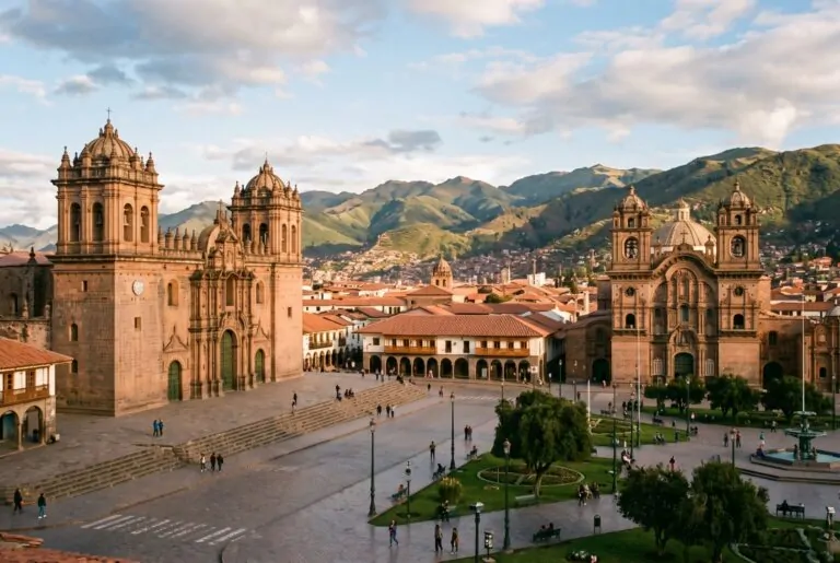 Plaza de Armas de Cusco con la Catedral y la iglesia de la Compañía